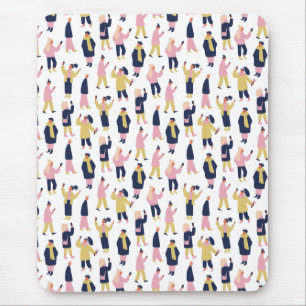 Social Media People Pattern Mouse Pad