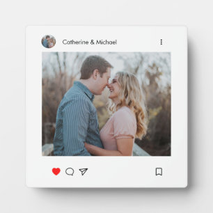 Social Media Post Style Photo and Name Couple  Plaque