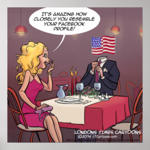 Social Media Profiles & Dating Funny Poster