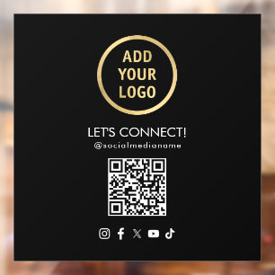 Social Media QR Code Add Your Logo Black