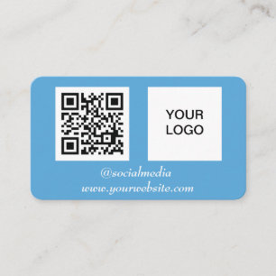 Social media QR Code Blue Professional Modern Business Card