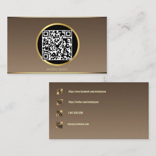 social media qr code business card (Front/Back)