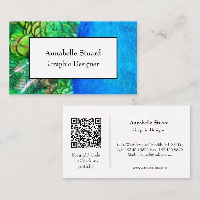 Social Media QR code Business Card (Front/Back)