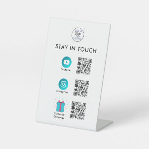 Social Media QR Code Business Pedestal Sign