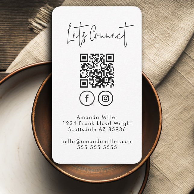 Social Media QR Code Connect With Us Modern Bold Business Card (Creator Uploaded)