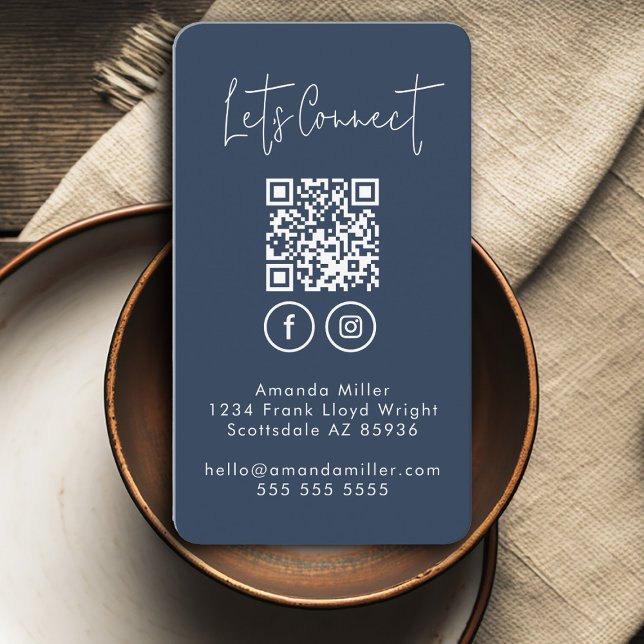Social Media QR Code Connect With Us Modern Busine Business Card (Creator Uploaded)