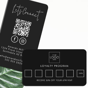 Social Media QR Code Connect With Us Modern Loyalty Card