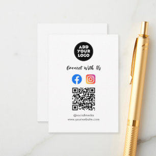 Social Media Qr Code Instagram Facebook Enclosure Card