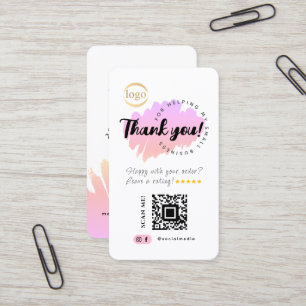 Social Media QR Code Logo Thank You Creative Business Card