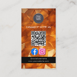 Social Media QR Code Modern Pro Minimalist Sleek B Business Card