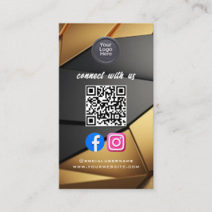 Social Media QR Code Modern Pro Minimalist Sleek B Business Card