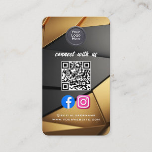 Social Media QR Code Modern Pro Minimalist Sleek B Business Card