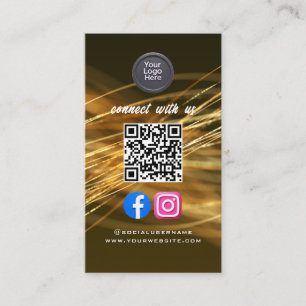 Social Media QR Code Modern Pro Minimalist Sleek B Business Card
