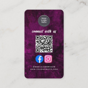 Social Media QR Code Modern Pro Minimalist Sleek B Business Card