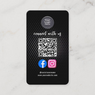 Social Media QR Code Modern Pro Minimalist Sleek B Business Card