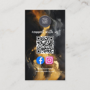Social Media QR Code Modern Pro Minimalist Sleek B Business Card
