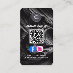 Social Media QR Code Modern Pro Minimalist Sleek Business Card