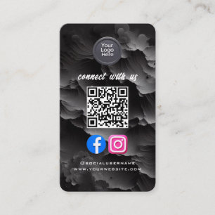 Social Media QR Code Modern Pro Minimalist Sleek Business Card