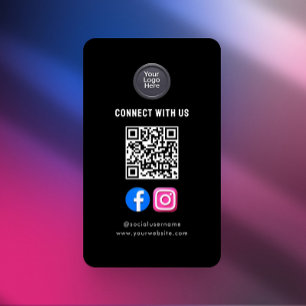Social Media QR Code Modern Pro Minimalist Sleek Business Card