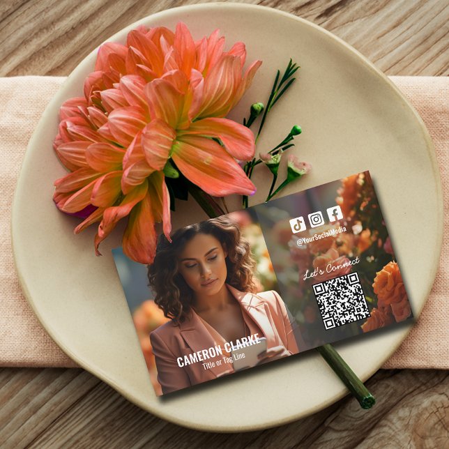 Social Media QR Code Photo Business Card (Creator Uploaded)