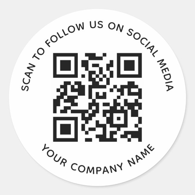 Social Media QR Code Stickers Scan to Follow Us (Front)