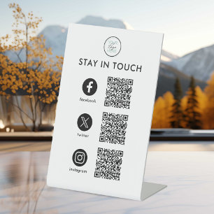 Social Media QR Pedestal Sign – Business Display