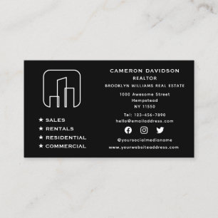 Social Media Real Estate Agent Realtor New Home Business Card