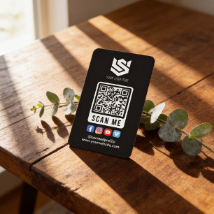 Social Media Scan Me QR Code Logo Modern Simple Business Card