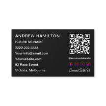 Social Media Scannable QR Code Logo Custom Black