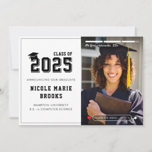 Social Media Story Photo White Graduation Announcement