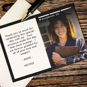 Social Media Story Post Photo Graduation Thank You Card