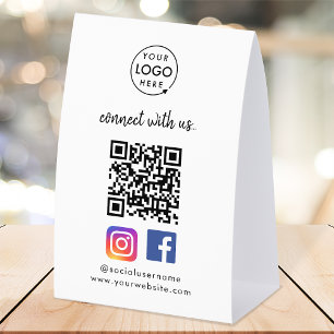 Social Media Table Tent Sign Instagram Facebook