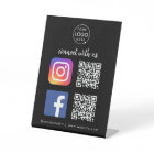 Social Media Tabletop Sign | Instagram Facebook QR