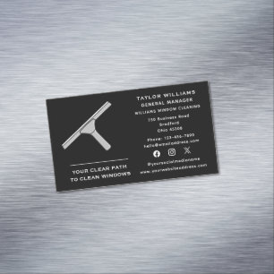 Social Media Window Cleaner Washing Cleaning Clean Magnetic Business Card