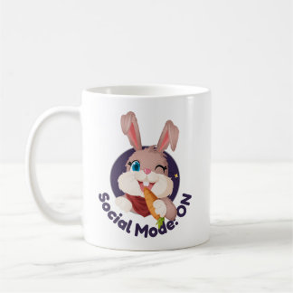 Social Mode ON and Im Out Funny Office Humour Bunn Coffee Mug