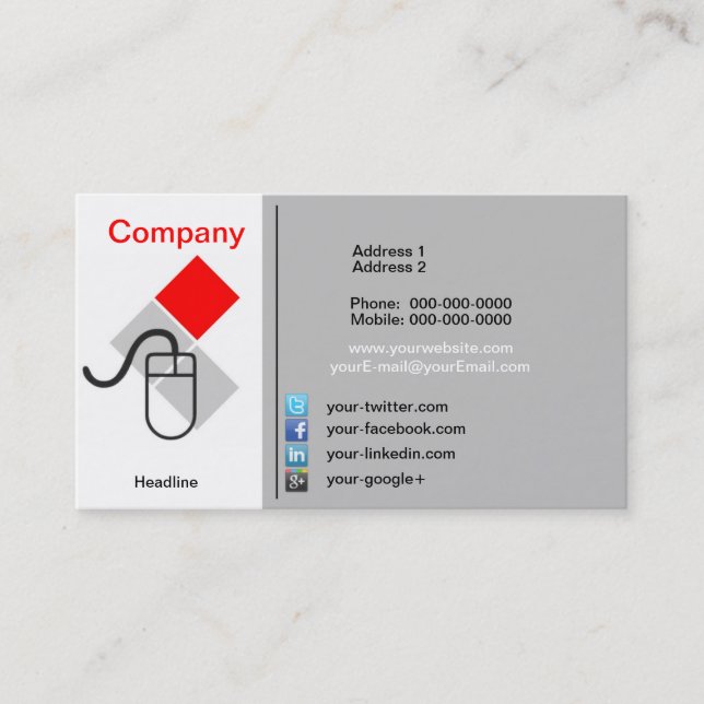 Social Networking Business Card (Front)