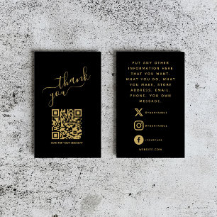 Social QR code gold thank you insert Card