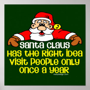 Social Santa Humour (Dark) Poster