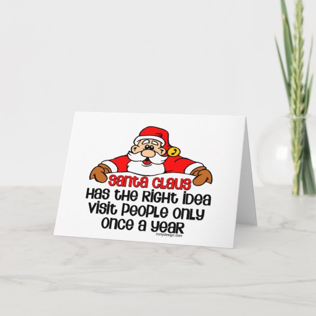 Social Santa Humour Holiday Card (Front)