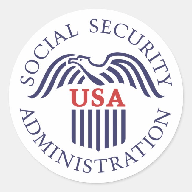 Social Security Administration Classic Round Sticker (Front)