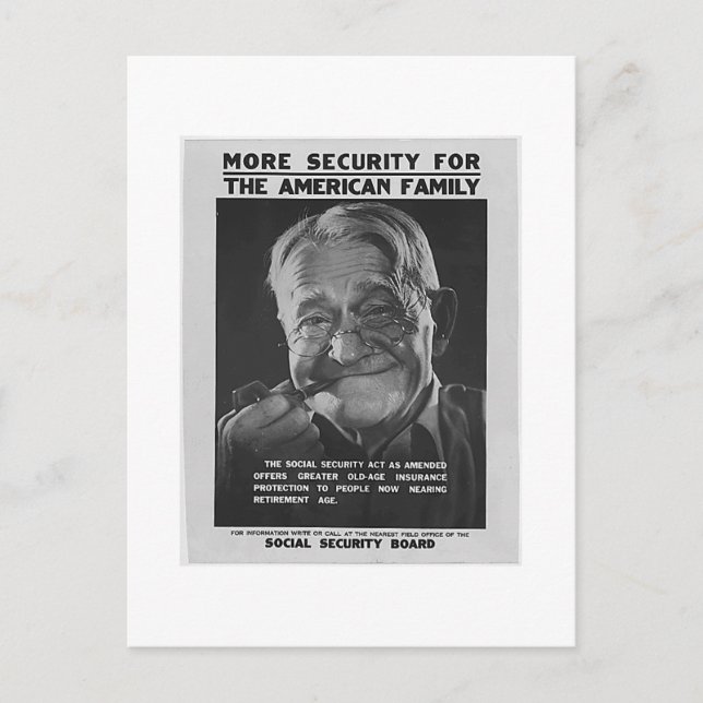 Social Security Grandpa, 1930s - Customised Postcard (Front)