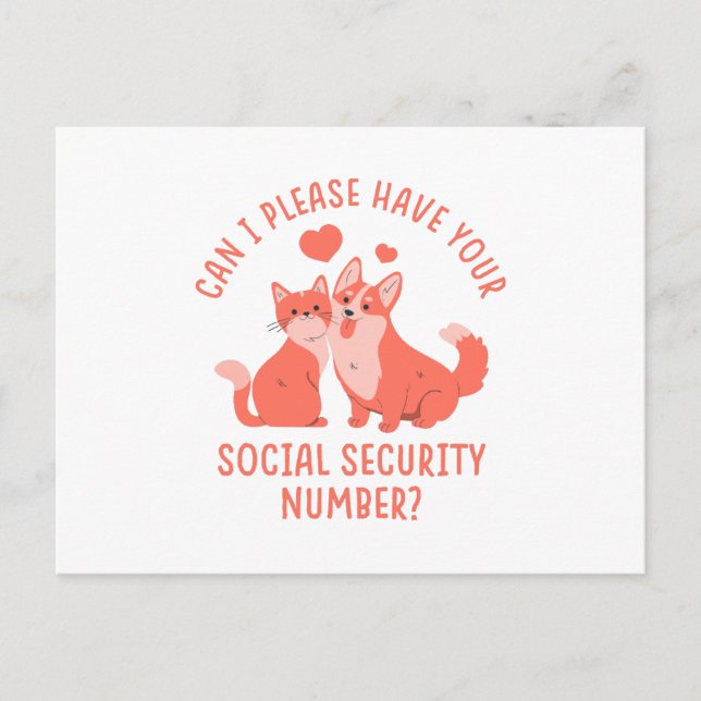  Social Security Number Postcard (Front)