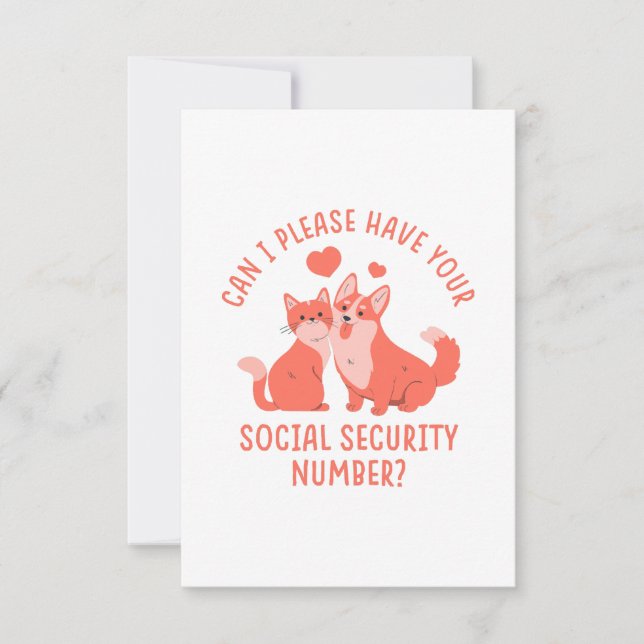  Social Security Number Thank You Card (Front)