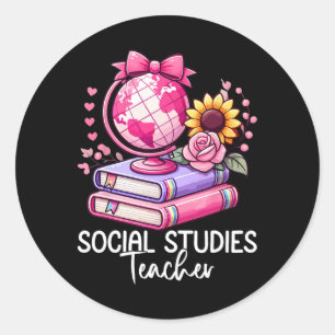 Social Studies History Teacher Earth Globe Ck To S Classic Round Sticker