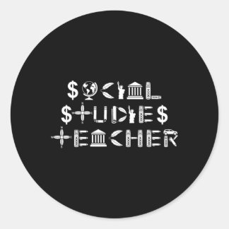 Social Studies Teacher Gift Men Women Classic Round Sticker
