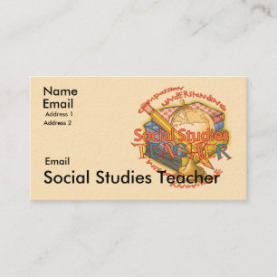 Social Studies Teacher Motto Business Card