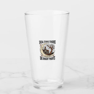 Social Studies Teacher Shirt Spooky Brainy Frights Glass