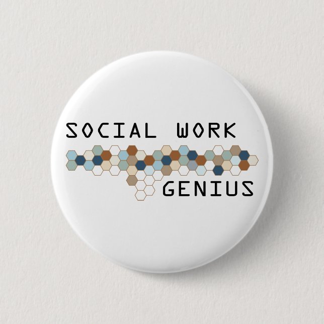 Social Work Genius 6 Cm Round Badge (Front)