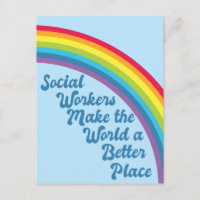 Social Work Inspirational Quote Rainbow Blue