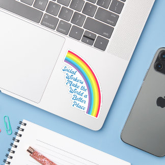 Social Work Inspirational Quote Rainbow Cute